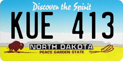 ND license plate KUE413