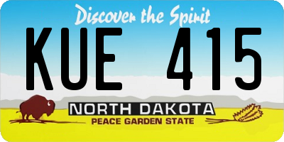 ND license plate KUE415