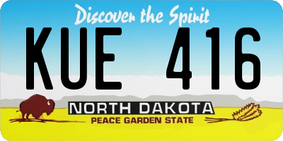 ND license plate KUE416
