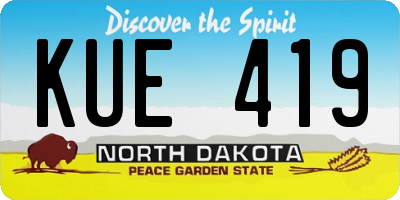 ND license plate KUE419
