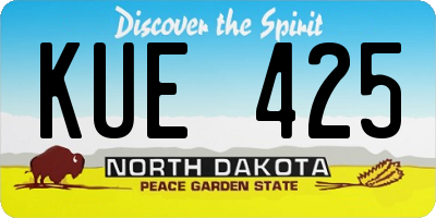 ND license plate KUE425