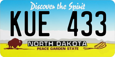 ND license plate KUE433