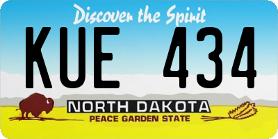 ND license plate KUE434