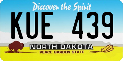 ND license plate KUE439