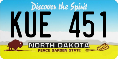 ND license plate KUE451