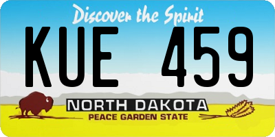 ND license plate KUE459
