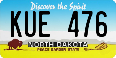 ND license plate KUE476