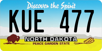ND license plate KUE477