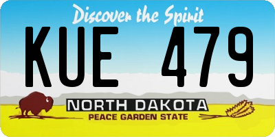 ND license plate KUE479