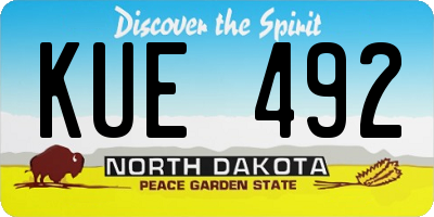 ND license plate KUE492