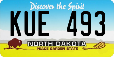 ND license plate KUE493