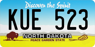ND license plate KUE523