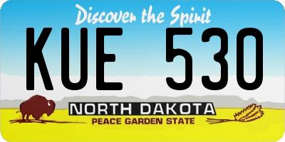 ND license plate KUE530