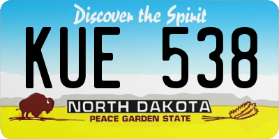 ND license plate KUE538