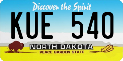 ND license plate KUE540
