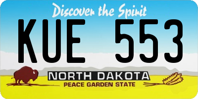 ND license plate KUE553