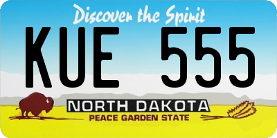 ND license plate KUE555