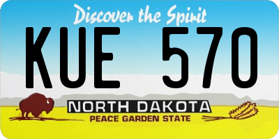 ND license plate KUE570