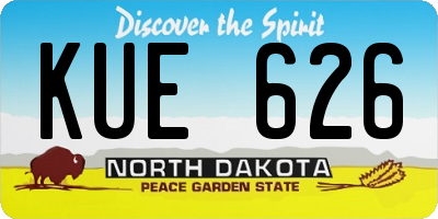 ND license plate KUE626