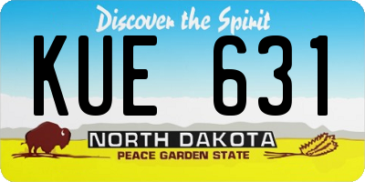 ND license plate KUE631