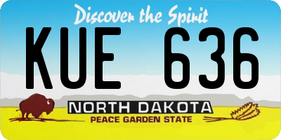 ND license plate KUE636
