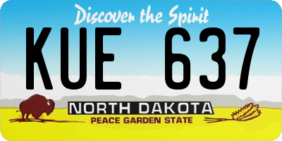 ND license plate KUE637