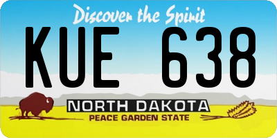 ND license plate KUE638