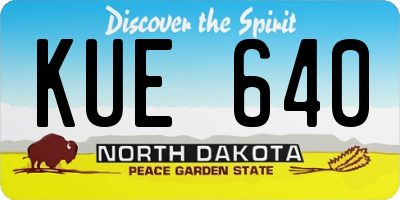 ND license plate KUE640
