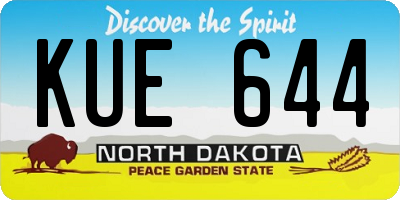 ND license plate KUE644