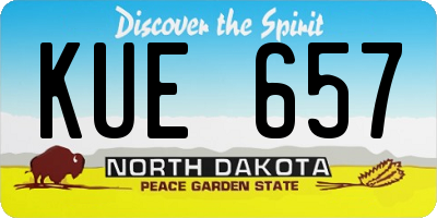 ND license plate KUE657