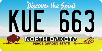 ND license plate KUE663