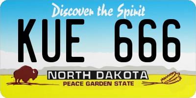 ND license plate KUE666