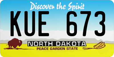 ND license plate KUE673