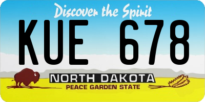 ND license plate KUE678