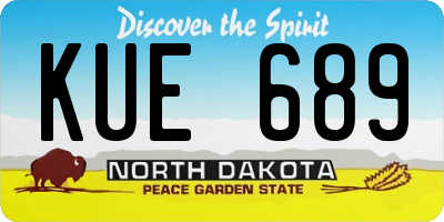 ND license plate KUE689