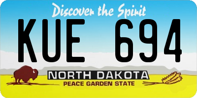 ND license plate KUE694