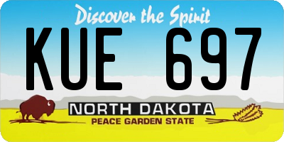 ND license plate KUE697