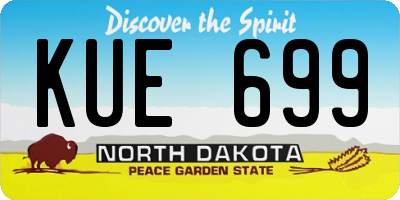 ND license plate KUE699
