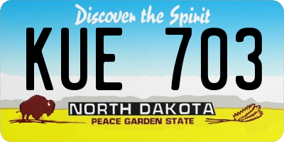 ND license plate KUE703