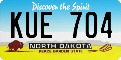ND license plate KUE704