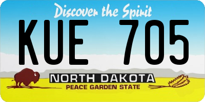 ND license plate KUE705