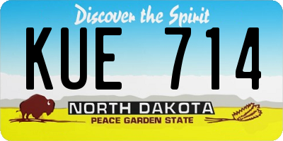 ND license plate KUE714