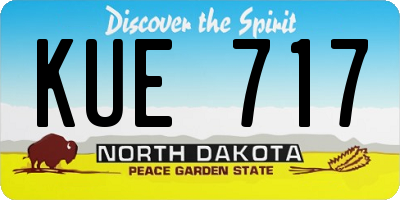 ND license plate KUE717