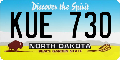 ND license plate KUE730