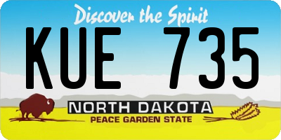 ND license plate KUE735