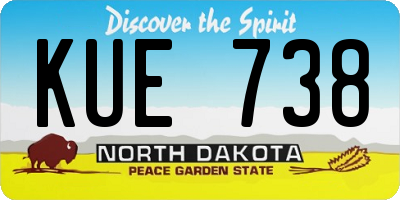 ND license plate KUE738