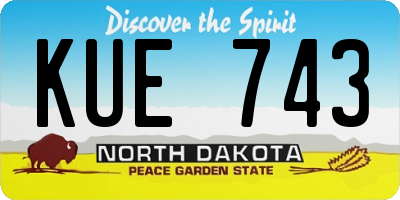 ND license plate KUE743