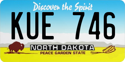 ND license plate KUE746