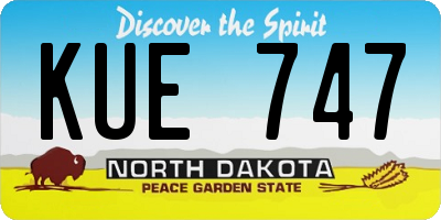 ND license plate KUE747