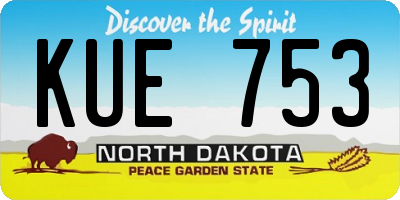 ND license plate KUE753